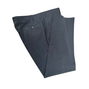 Canali Travel Dress Pants Mens 38 x 32  Navy Blue Made in Italy Comfort Classic